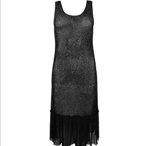 AllSaints Beaded Mesh Midi Dress